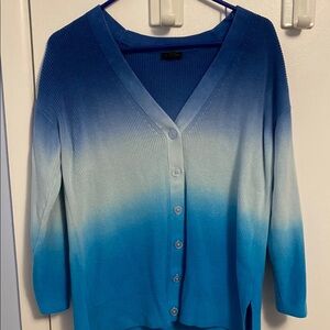 Talbots Gradient Blue Cardigan Sweater